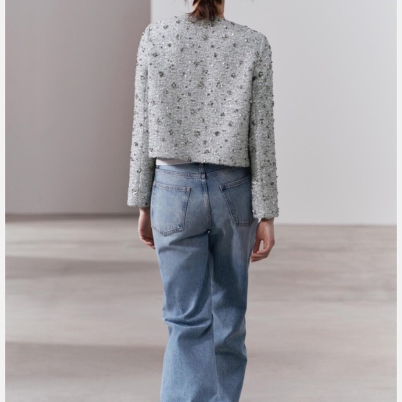 BLOGGERS FAVE NWOT ZARA Gray Structured Blazer - Picture 16 of 16